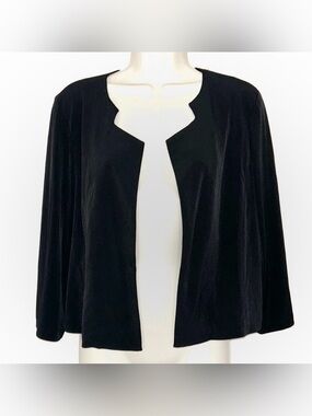 Jessica Howard Black Open-Front Cardigan Jacket